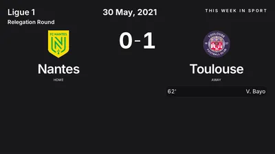 Report: Nantes vs Toulouse (2021-05-30)