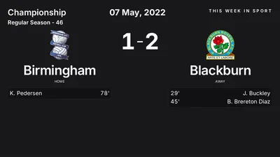 Report: Birmingham vs Blackburn (2022-05-07)
