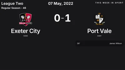 Report: Exeter City vs Port Vale (2022-05-07)