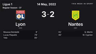 Report: Lyon vs Nantes (2022-05-14)