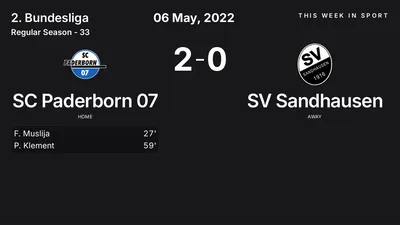 Report: SC Paderborn 07 vs SV Sandhausen (2022-05-06)