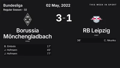 Report: Borussia Mönchengladbach vs RB Leipzig (2022-05-02)