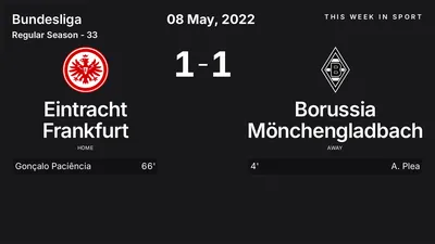Report: Eintracht Frankfurt vs Borussia Mönchengladbach (2022-05-08)