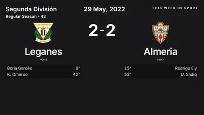 Report: Leganes vs Almeria (2022-05-29)