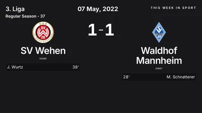 Report: SV Wehen vs Waldhof Mannheim (2022-05-07)