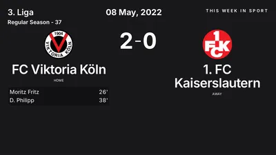 Report: FC Viktoria Köln vs 1. FC Kaiserslautern (2022-05-08)