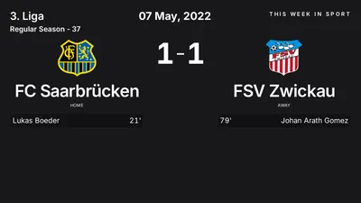 Report: FC Saarbrücken vs FSV Zwickau (2022-05-07)