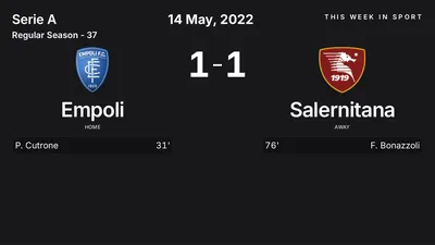 Report: Empoli vs Salernitana (2022-05-14)
