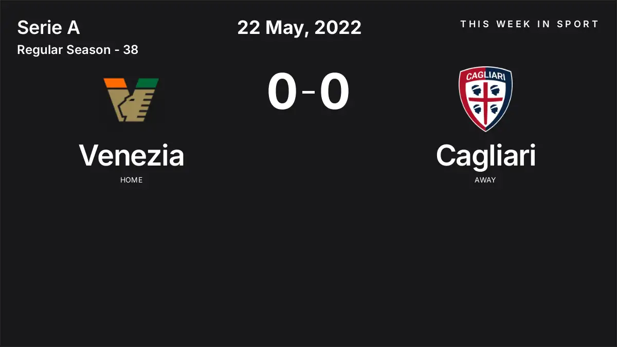 Report: Venezia vs Cagliari (2022-05-22)