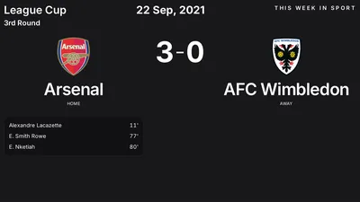 Report: Arsenal vs AFC Wimbledon (2021-09-22)