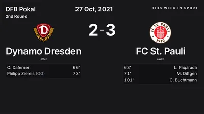 Report: Dynamo Dresden vs FC St. Pauli (2021-10-27)