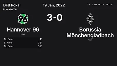 Report: Hannover 96 vs Borussia Mönchengladbach (2022-01-19)
