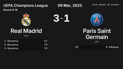 Report: Real Madrid vs Paris Saint Germain (2022-03-09)