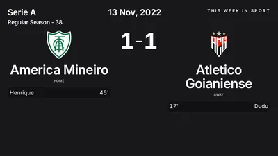 Report: America Mineiro vs Atletico Goianiense (2022-11-13)