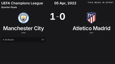 Report: Manchester City vs Atletico Madrid (2022-04-05)