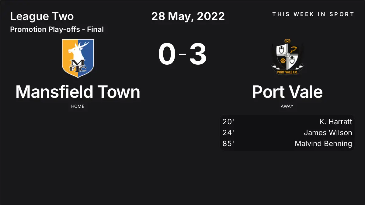 Report: Mansfield Town vs Port Vale (2022-05-28)