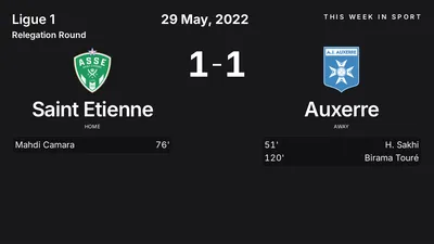 Report: Saint Etienne vs Auxerre (2022-05-29)