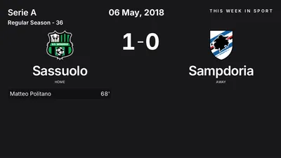 Report: Sassuolo vs Sampdoria (2018-05-06)