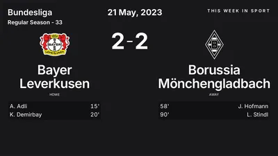 Report: Bayer Leverkusen vs Borussia Mönchengladbach (2023-05-21)