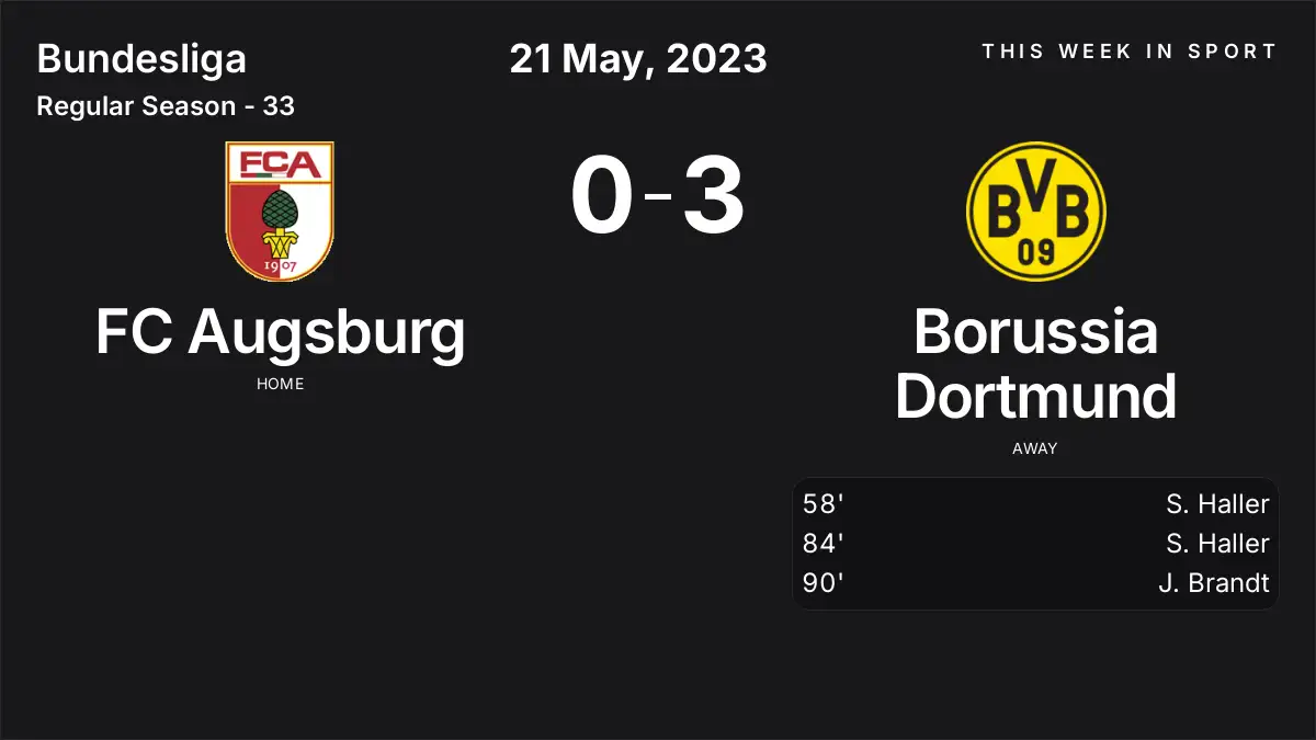Report: FC Augsburg vs Borussia Dortmund (2023-05-21)