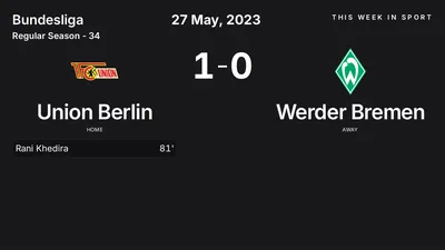 Report: Union Berlin vs Werder Bremen (2023-05-27)