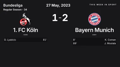 Report: 1. FC Köln vs Bayern Munich (2023-05-27)
