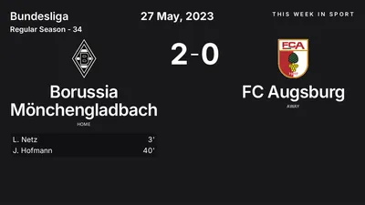 Report: Borussia Mönchengladbach vs FC Augsburg (2023-05-27)