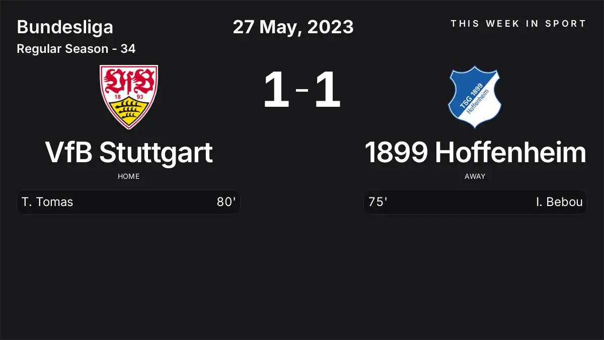 Report: VfB Stuttgart vs 1899 Hoffenheim (2023-05-27)