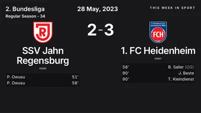 Report: SSV Jahn Regensburg vs 1. FC Heidenheim (2023-05-28)