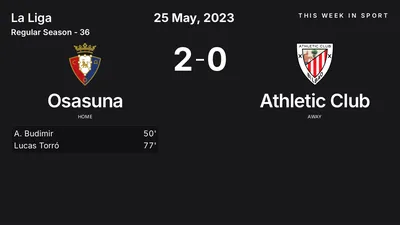 Report: Osasuna vs Athletic Club (2023-05-25)