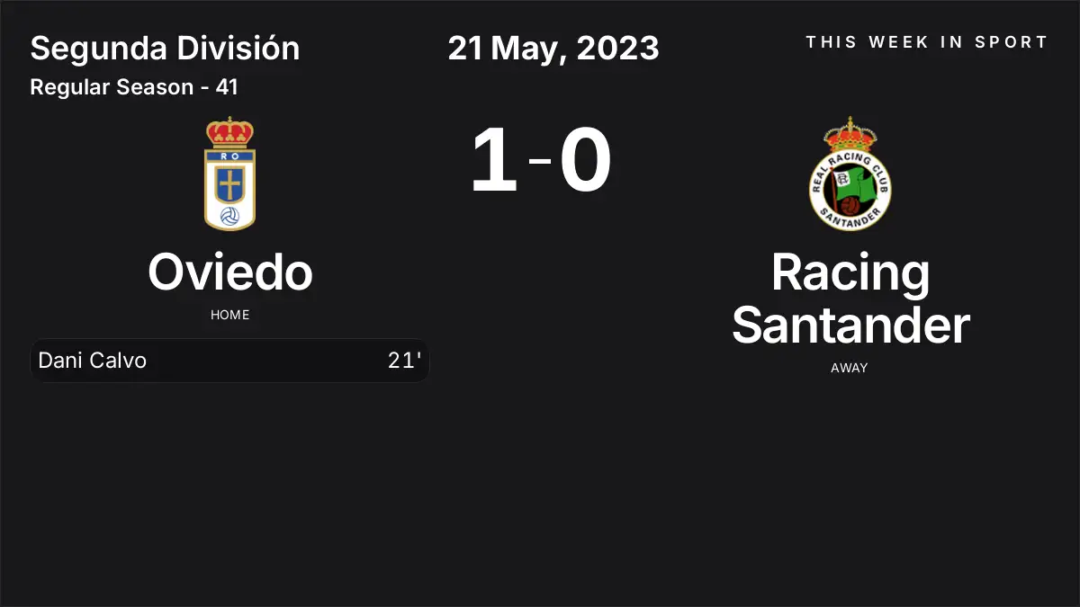 Report: Oviedo vs Racing Santander (2023-05-21)