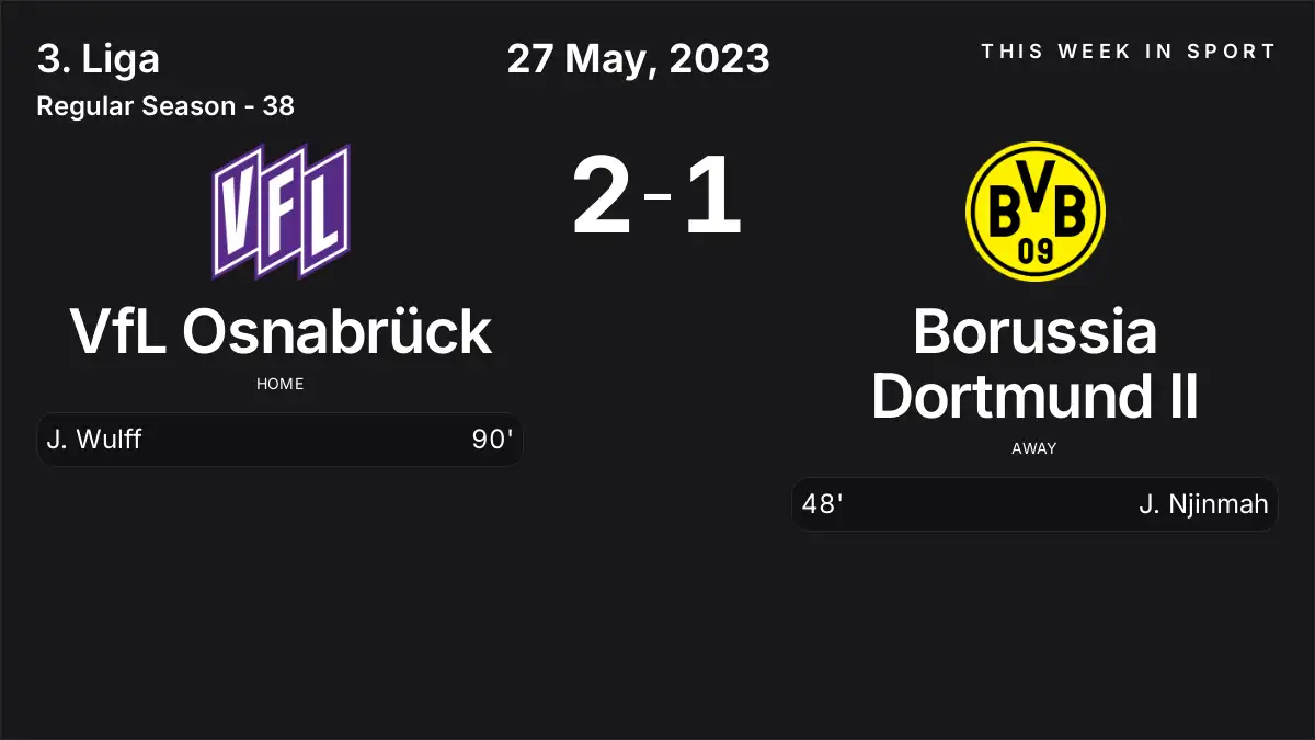 Report: VfL Osnabrück vs Borussia Dortmund II (2023-05-27)