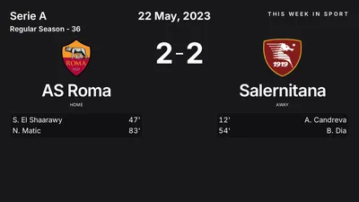Report: AS Roma vs Salernitana (2023-05-22)