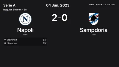 Report: Napoli vs Sampdoria (2023-06-04)