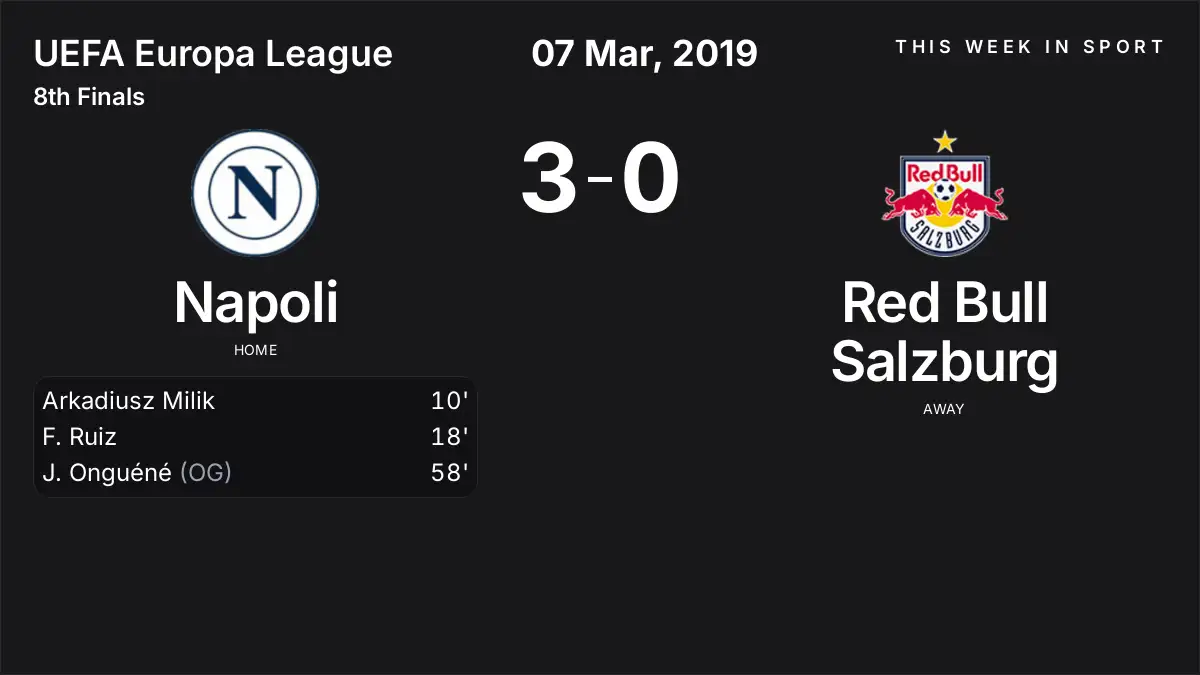 Report: Napoli vs Red Bull Salzburg (2019-03-07)