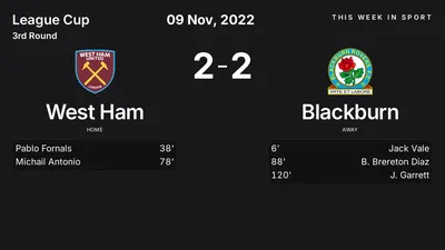 Report: West Ham vs Blackburn (2022-11-09)