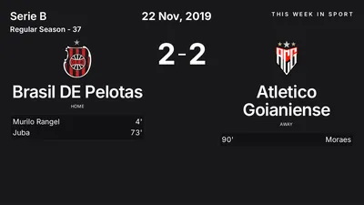 Report: Brasil DE Pelotas vs Atletico Goianiense (2019-11-22)