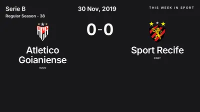 Report: Atletico Goianiense vs Sport Recife (2019-11-30)